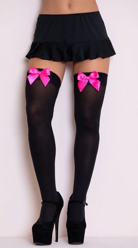 Black W/ Neon Pink Bows