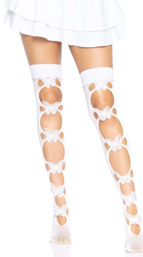 Cut-Out Butterfly Thigh High Stockings