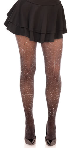 Spandex Lurex Rhinestone Tights