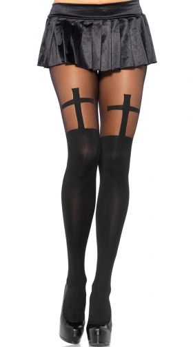Sheer Cross Pantyhose