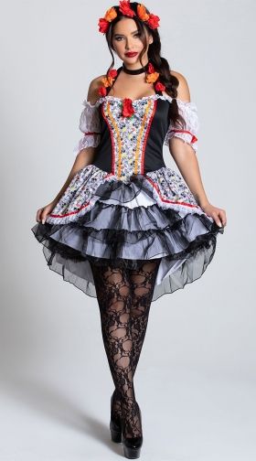 Sexy Sugar Skull Senorita Costume