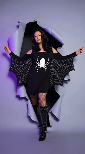 Plus Size Jersey Spider Web Dress Costume