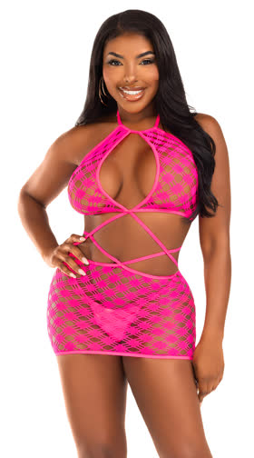 Hardcore Net Strappy Mini Dress