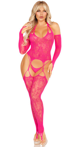 Two Piece Lace Halter Footless Cami