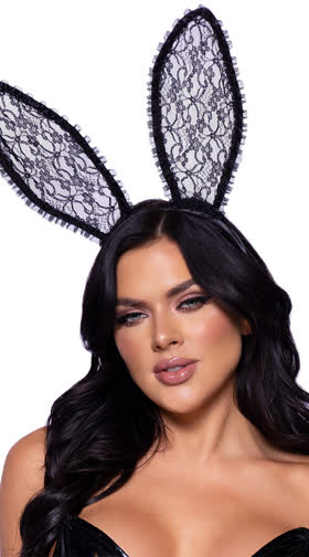 Ruffled Lace Bunny Ear Headband