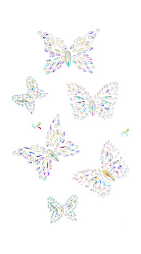 Glow in the Dark Aurelia Butterfly Gem Body Stickers
