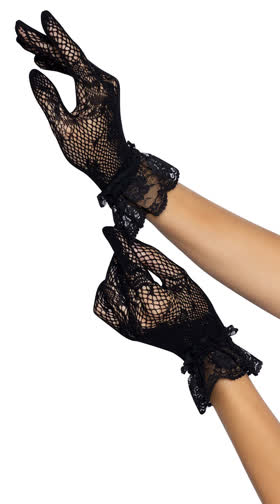 Fingerless Fishnet Glove (Black) - Baci Lingerie