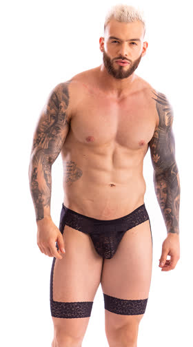Men's Lace Garter Thong