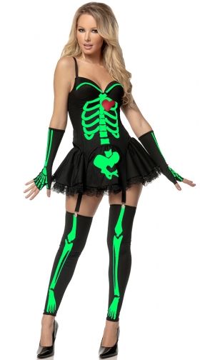Sexy Green Skeleton Costume