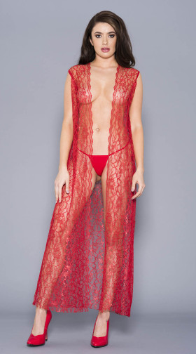 Draping Open Lace Gown With G String