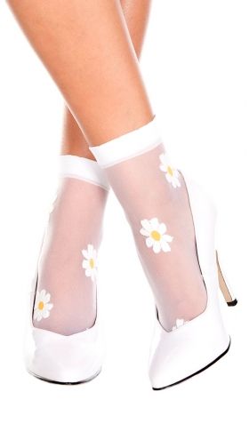 Sheer Flower Ankle Socks