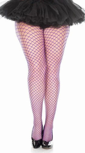 Plus Size Seamless Diamond Net Pantyhose