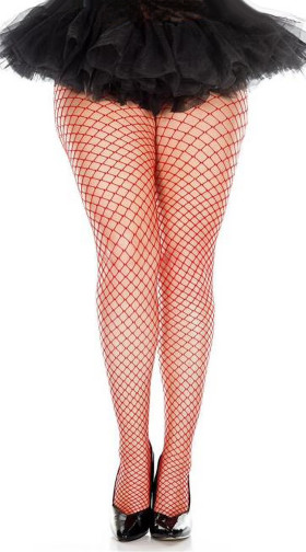 Plus Size Seamless Diamond Net Pantyhose