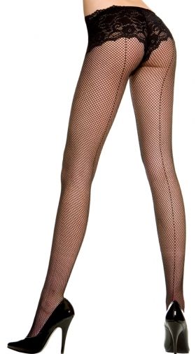 Plus Size Fishnet Pantyhose With Backseam
