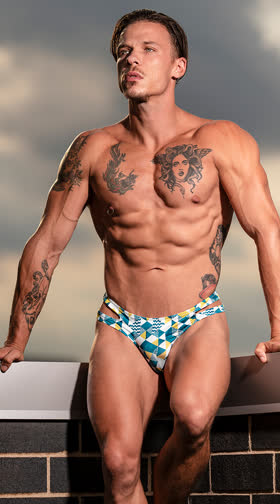 Men's Cut-Out Patterned Thong