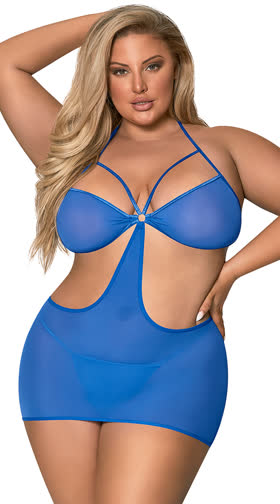 Plus Size Cut Out Dress Set