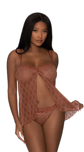 Caramel Flyaway Babydoll Set