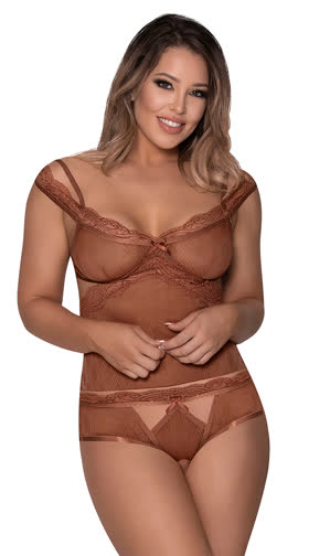 Bronze Cami and Split Crotch Panty Set
