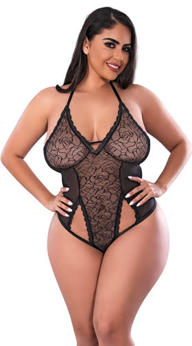 Plus Size Delicate Cut-Out Teddy