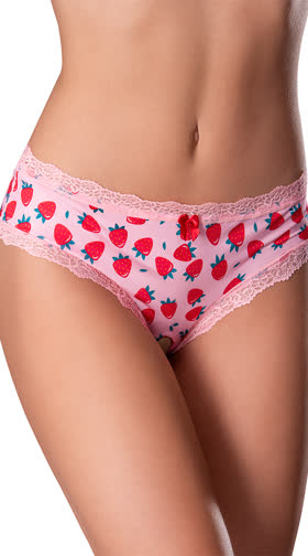 Strawberry Crotchless Boy Short With Lube