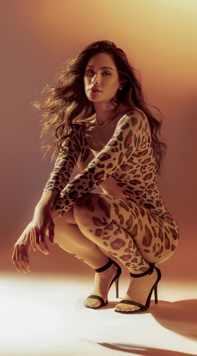 Long Print Sleeve Leopard Mesh Bodystocking