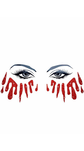Bloody Awesome Red Glitter Tears Stickers