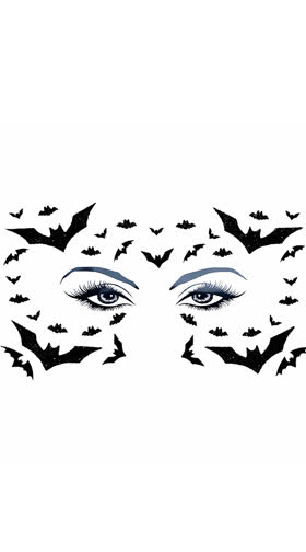 Glittering Bat Body and Face Stickers