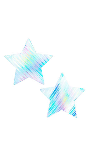 Pure White Holographic Star Pasties