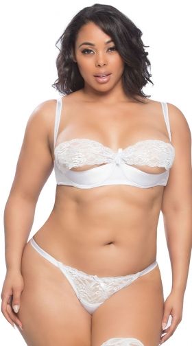 Plus Size Sexy Lace Thong with Open Back