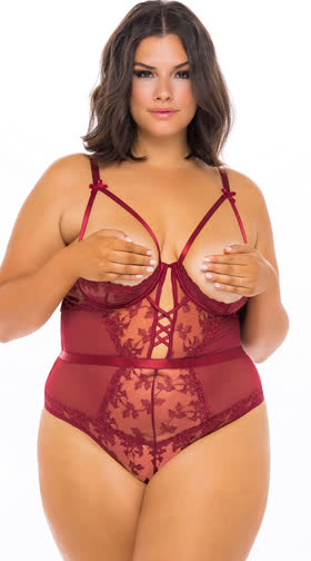 Plus Size Back To My Lace Teddy