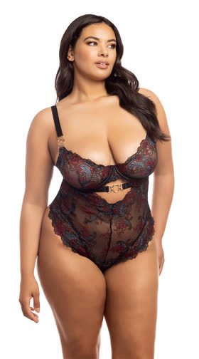 Plus Size Azalea Embroidered Teddy