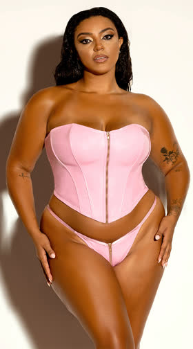 Plus Size Rider Vinyl Bustier Set