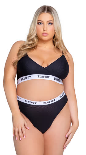 Plus Size Playboy Casual Lifestyle Bra Set