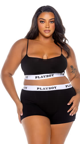 Plus Size Playboy Bunny Sport Lounge Bralette Set