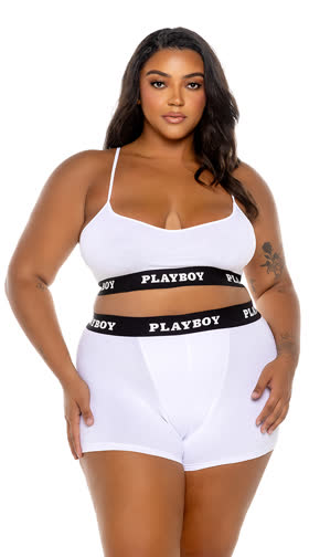 Plus Size Playboy Bunny Sport Lounge Bralette Set