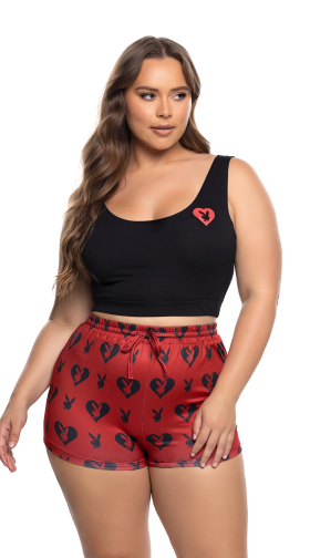 Plus Size Playboy Sweetheart Bunny Lounge Short Set