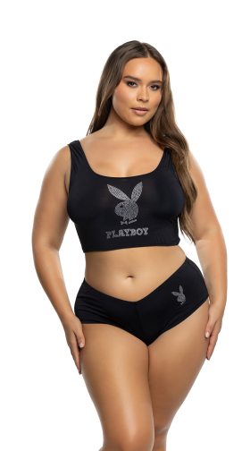 Plus Size Playboy Bling Bunny Lounge Set