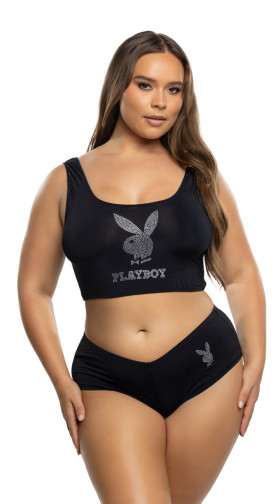 Plus Size Playboy Bling Bunny Lounge Set