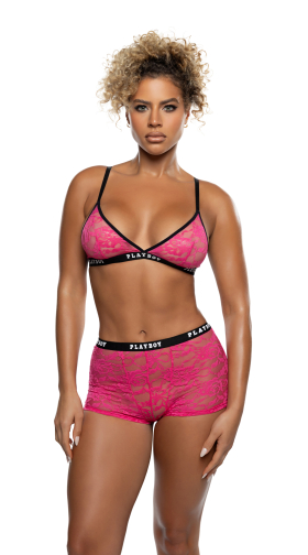 Playboy Flirty Bunny Lace Lounge Set