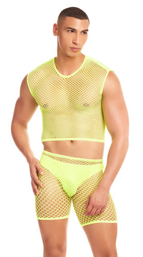 Men's Net-Bula Crop Top Set