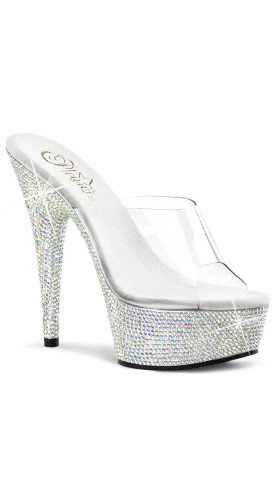 6 Inch Heel Rhinestone Platform Slide
