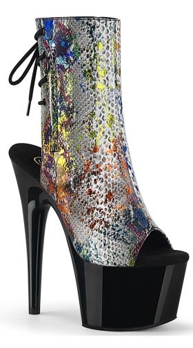 7 Inch Radiant Reptile Open Toe Platform Heels