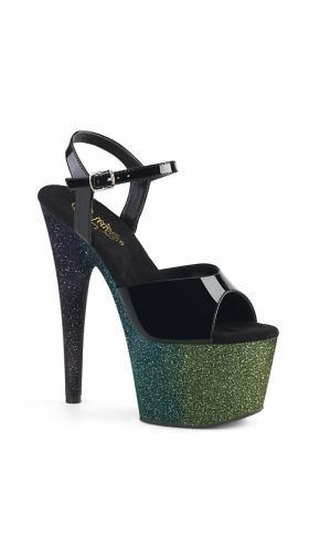 7 Inch Patent Ombre Glitter Platform Sandal