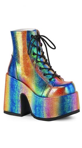 Rainbow Riot Chunky Heel Boots