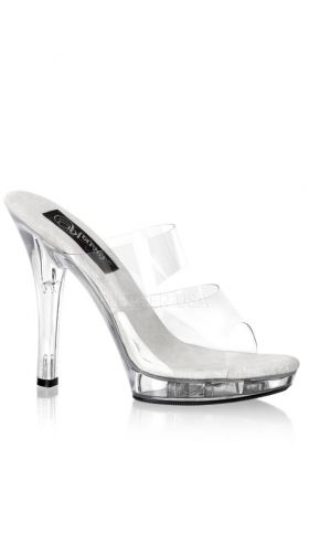 5 Inch Stiletto Heel Two-Band Platform Slide