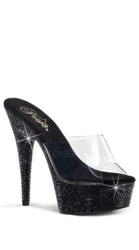 6 Inch Heel Rhinestone Platform Slide