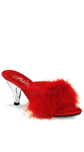 Red Satin-Fur/Clear