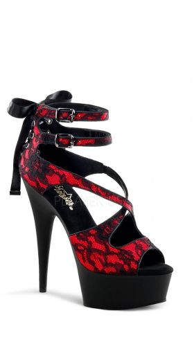 Red Satin-lace/Black Matte