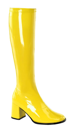 Yellow Stretch Go Go Boot