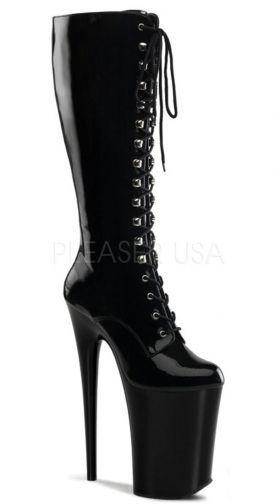9 Inch Heel, 5 1/4 Inch Pf Front Lace-up Knee Boot